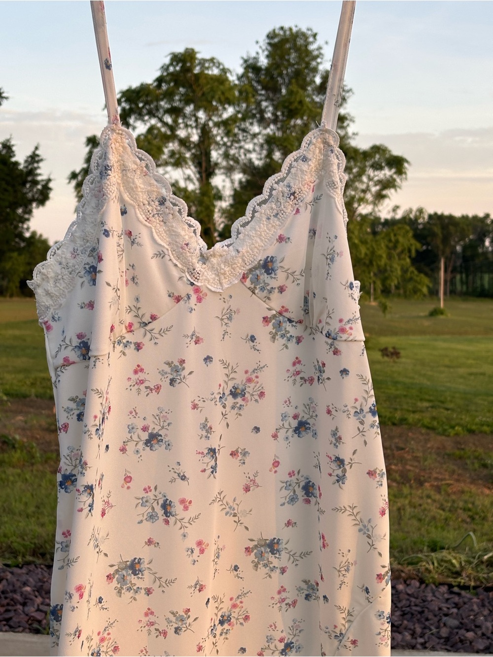 No Boundaries Slip Dress Maxi Babydoll Lace Sz XL Floral Fairy 90's Y2K Stye